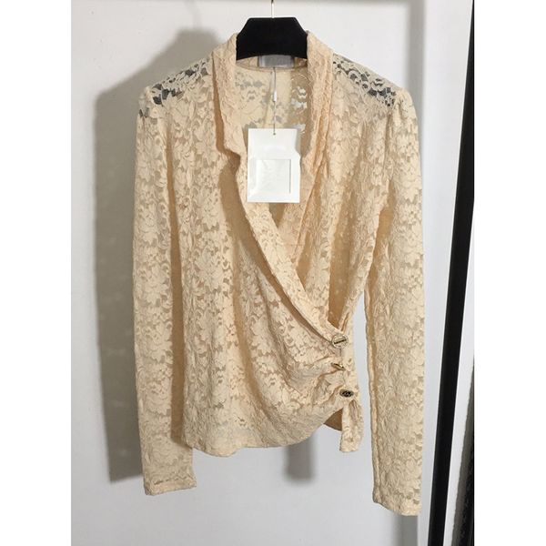 1.6 2020 early spring new women temperament lace hollow out shirt v-neck slim long sleeve elegant blouse, White
1.6 2020 early spring new women temperament lace hollow out shirt v-neck slim long sleeve elegant blouse, White