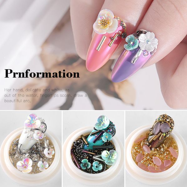 1 box mixed natural shell flowers charm pearl colorful caviar beads metal nail rivets studs japanese diy 3d nail art decorations, Silver;gold
1 box mixed natural shell flowers charm pearl colorful caviar beads metal nail rivets studs japanese diy 3d nail art decorations, Silver;gold