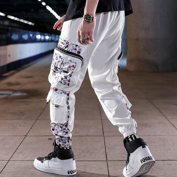 men's pants sweatpants men jogger harajuku hip hop style streetwear bottom-tied elastic waist trouser contrast colors, Black
men's pants sweatpants men jogger harajuku hip hop style streetwear bottom-tied elastic waist trouser contrast colors, Black