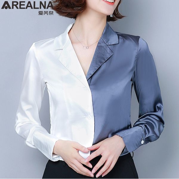 fashion spring silk shirt women satin blouse shirts elegant woman patchwork office blouses plus size blusas mujer de moda blouse, White
fashion spring silk shirt women satin blouse shirts elegant woman patchwork office blouses plus size blusas mujer de moda blouse, White