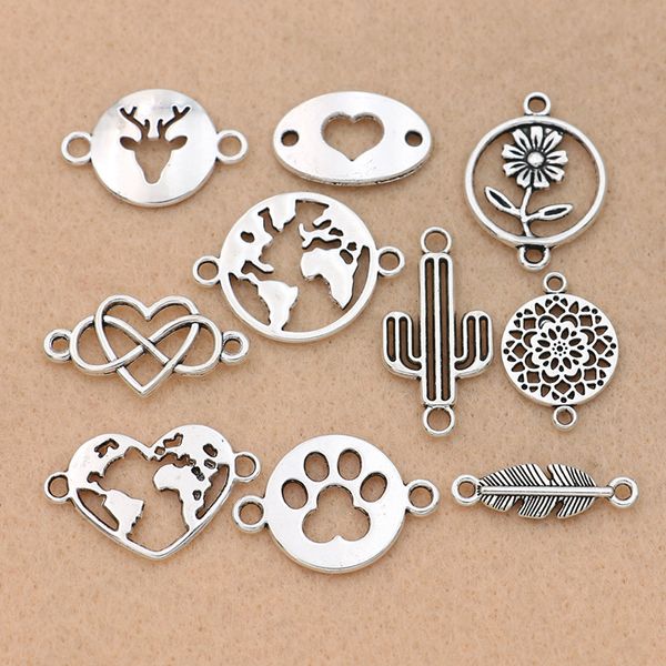 10pcs mix antique silver plated map heart connector for jewelry making bracelet accessories craft diy handmade findings 10styles, Blue;slivery
10pcs mix antique silver plated map heart connector for jewelry making bracelet accessories craft diy handmade findings 10styles, Blue;slivery