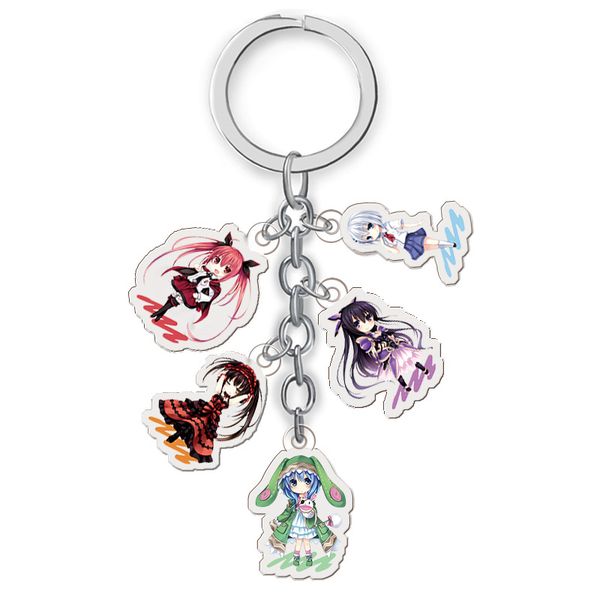 5 in 1 anime date a live keychain cartoon figure yatogami tohka yoshino itsuka car key holder chain keyrings pendants jewelry, Silver
5 in 1 anime date a live keychain cartoon figure yatogami tohka yoshino itsuka car key holder chain keyrings pendants jewelry, Silver