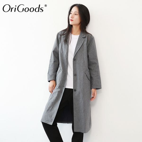 origoods women long trench coat striped office lady long blazer coat korean fashion casual trench 2019 autumn new h060, Tan;black
origoods women long trench coat striped office lady long blazer coat korean fashion casual trench 2019 autumn new h060, Tan;black