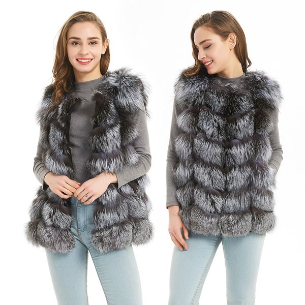women's natural fur fashionable jacket real coat winter women's jacket coat vest girl leather, Black
women's natural fur fashionable jacket real coat winter women's jacket coat vest girl leather, Black