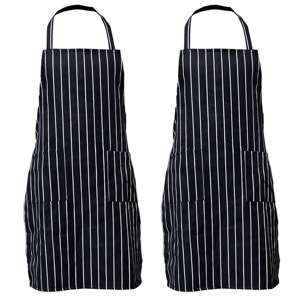 2 pack stripe bib apron with pockets black cooking kitchen chef apron gift for women men - 30.3 inch length by 24 inch width
2 pack stripe bib apron with pockets black cooking kitchen chef apron gift for women men - 30.3 inch length by 24 inch width