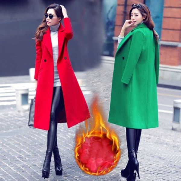 autumn and winter new women's korean slim was thin woolen coat pure color long-sleeved temperament long section casual jacket, Tan;black
autumn and winter new women's korean slim was thin woolen coat pure color long-sleeved temperament long section casual jacket, Tan;black