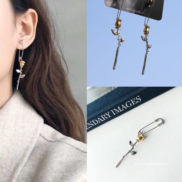 korean pin rose earring brooch ma sichun same earring original design exaggerated earrings earrings, Golden;silver
korean pin rose earring brooch ma sichun same earring original design exaggerated earrings earrings, Golden;silver