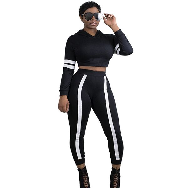 striped panelled women tracksuits sports hooded 2 pcs pants slim skinny long sleeved shorts casual fashion womens tracksuits, Gray
striped panelled women tracksuits sports hooded 2 pcs pants slim skinny long sleeved shorts casual fashion womens tracksuits, Gray
