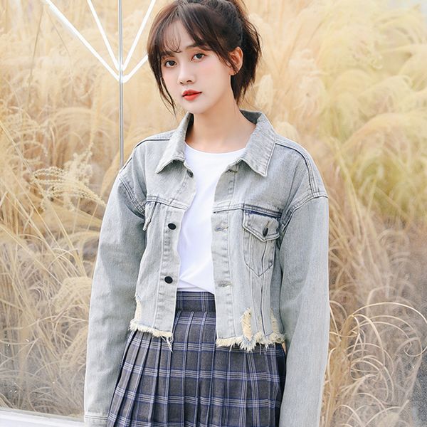vintage crop jacket women loose frayed denim jackets fashion long sleeve jean jacket spring autumn turn-down collar jaqueta, Black;brown
vintage crop jacket women loose frayed denim jackets fashion long sleeve jean jacket spring autumn turn-down collar jaqueta, Black;brown