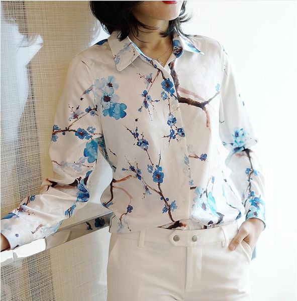silk shirt women's long sleeve new loose floral elegant women blouses turn-down collar ladies blouse, White
silk shirt women's long sleeve new loose floral elegant women blouses turn-down collar ladies blouse, White