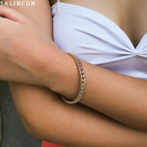 salircon exquisite simple alloy bracelet geometric irregular chain bracelet charm gold silver color jewelry women new, Black
salircon exquisite simple alloy bracelet geometric irregular chain bracelet charm gold silver color jewelry women new, Black