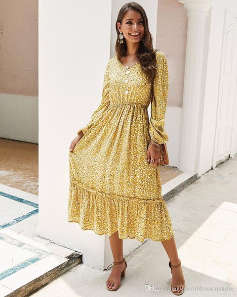 women spring summer dresses 2020 new fashion floral printed bohemian beach dress holiday v-neck long sleeve casual party long dress hot, Black;gray
women spring summer dresses 2020 new fashion floral printed bohemian beach dress holiday v-neck long sleeve casual party long dress hot, Black;gray
