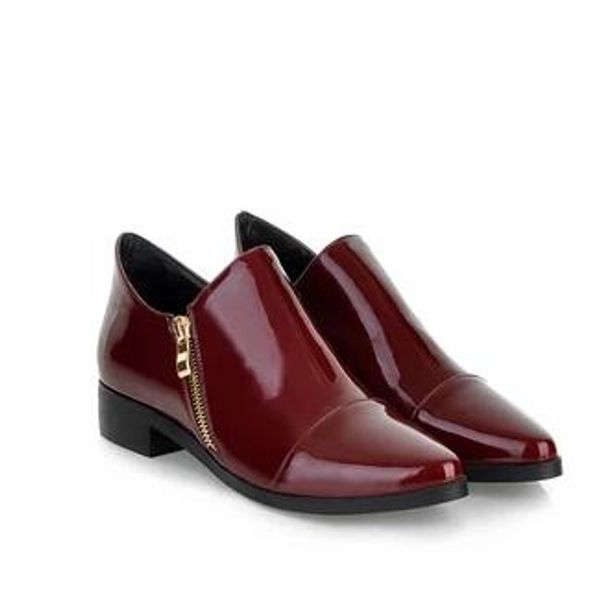 fashion patent leather pointed toe women casual flats ladies patchwork side zipper flat oxford shoes new england style oxfords, Black
fashion patent leather pointed toe women casual flats ladies patchwork side zipper flat oxford shoes new england style oxfords, Black