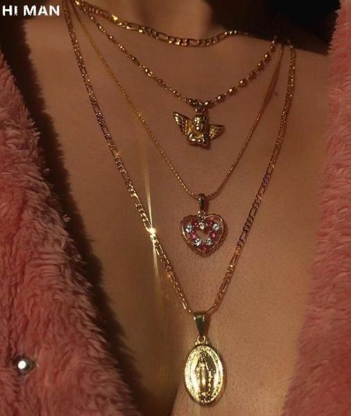 new design boho golden virgin mary crystal love angel multi-layer pendant necklace women trend personalized jewelry accessories, Silver
new design boho golden virgin mary crystal love angel multi-layer pendant necklace women trend personalized jewelry accessories, Silver