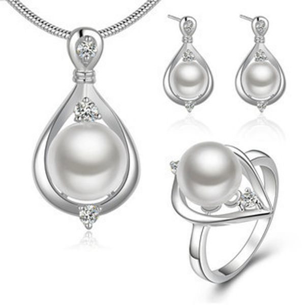 jewelry set fashion silver color pearl crystal simulated pearls ring earrings necklace wholesale drop shipping jun20
jewelry set fashion silver color pearl crystal simulated pearls ring earrings necklace wholesale drop shipping jun20
