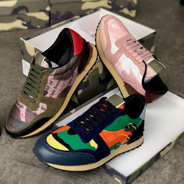 men rockrunner camouflage sneakers women platform shoes suede stud trainers genuine leather flats mesh combo rock runner shoes with box, Black
men rockrunner camouflage sneakers women platform shoes suede stud trainers genuine leather flats mesh combo rock runner shoes with box, Black
