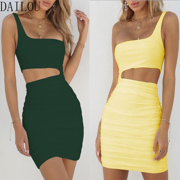 2020 one shoulder summer bodycon dress women hollow out ruched backless bandage mini club party dress orange white dresses, Black;gray
2020 one shoulder summer bodycon dress women hollow out ruched backless bandage mini club party dress orange white dresses, Black;gray
