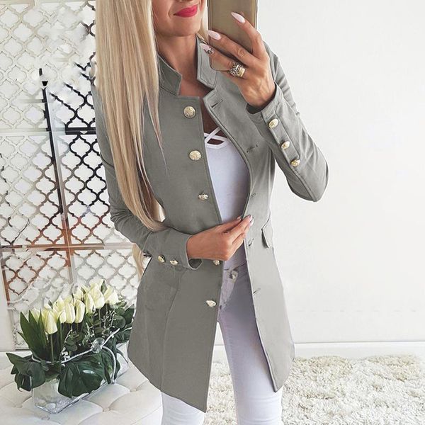 women jacket suit solid button front long sleeve work wear korean fashion coat ladies casual slim coat outerwear, Black
women jacket suit solid button front long sleeve work wear korean fashion coat ladies casual slim coat outerwear, Black