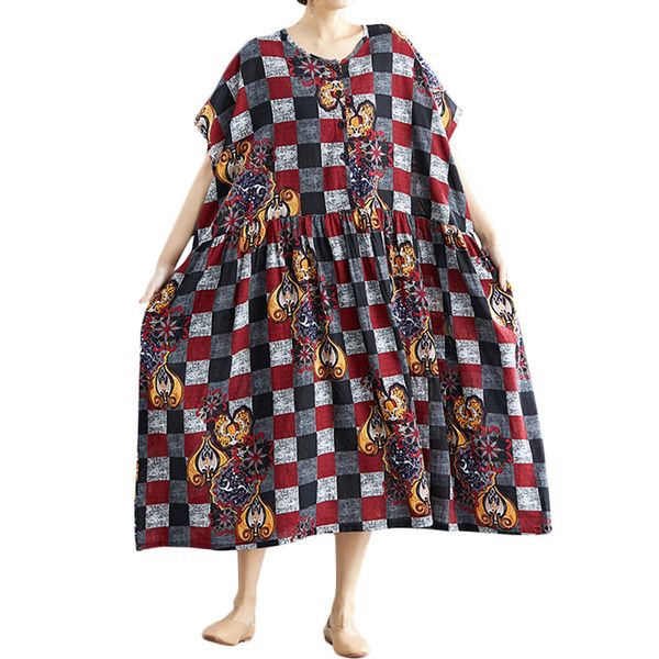 vintage plus size dress women plaid print loose dress o neck short sleeve baggy large size oversized sunmmer beach 2019, Black;gray
vintage plus size dress women plaid print loose dress o neck short sleeve baggy large size oversized sunmmer beach 2019, Black;gray