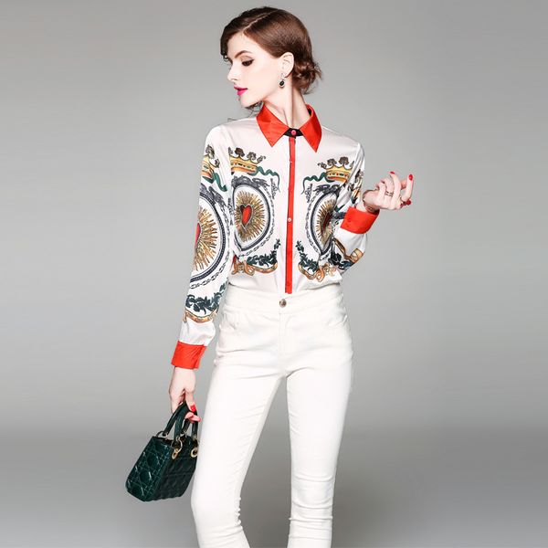 womens print and blouses 2018 spring long sleeve turn-down collar shirt ladies office chiffon blouse streetwear, White
womens print and blouses 2018 spring long sleeve turn-down collar shirt ladies office chiffon blouse streetwear, White