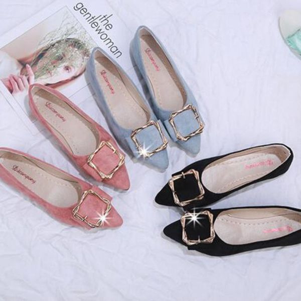 women ladies dress flats single shoes flock leather square metal decoration breathable shallow mouth pointed toe loafers shoes, Black
women ladies dress flats single shoes flock leather square metal decoration breathable shallow mouth pointed toe loafers shoes, Black