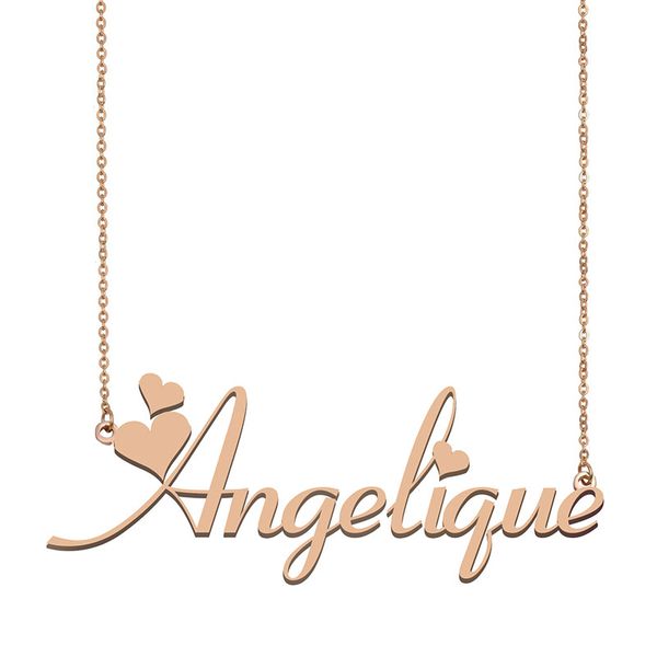 angelique name necklace pendant for women girlfriend gifts custom nameplate children friends jewelry 18k gold plated stainless steel, Silver
angelique name necklace pendant for women girlfriend gifts custom nameplate children friends jewelry 18k gold plated stainless steel, Silver