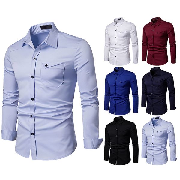 business men dress shirt pure color long sleeve buttons shirts formal shirts wine light blue white s l xl xxl, White;black
business men dress shirt pure color long sleeve buttons shirts formal shirts wine light blue white s l xl xxl, White;black