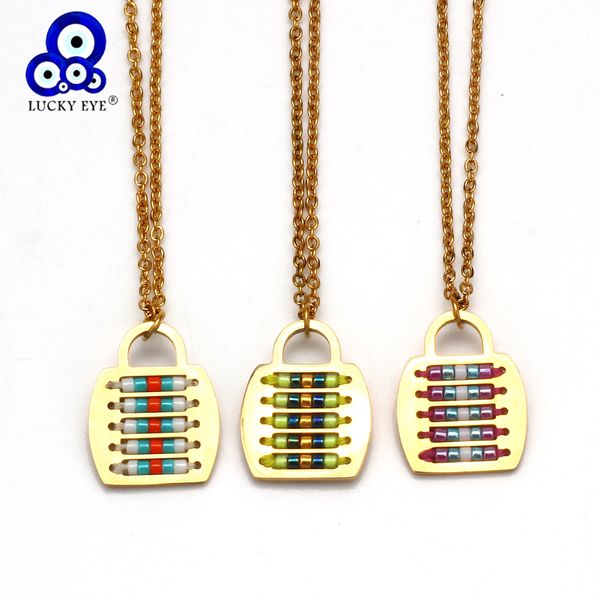 lucky eye miyuki lock pendant necklace gold color stainless steel chain seed bead necklace jewelry gifts for women female ey6398, Silver
lucky eye miyuki lock pendant necklace gold color stainless steel chain seed bead necklace jewelry gifts for women female ey6398, Silver