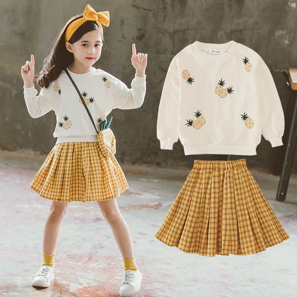 kid clothes 2019 girls clothing sets boutique children outfits teen fall autumn pineapple sweatshirt + skirt 2 to 13 years t200414, White
kid clothes 2019 girls clothing sets boutique children outfits teen fall autumn pineapple sweatshirt + skirt 2 to 13 years t200414, White