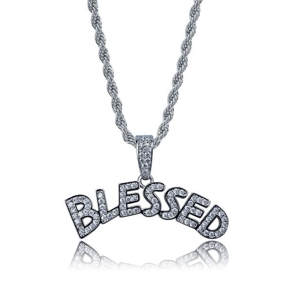 hip hop necklaces jewelry luxury exquisite grade quality bling zircon paved 18k gold plated copper letters blessed pendant necklaces, Silver
hip hop necklaces jewelry luxury exquisite grade quality bling zircon paved 18k gold plated copper letters blessed pendant necklaces, Silver