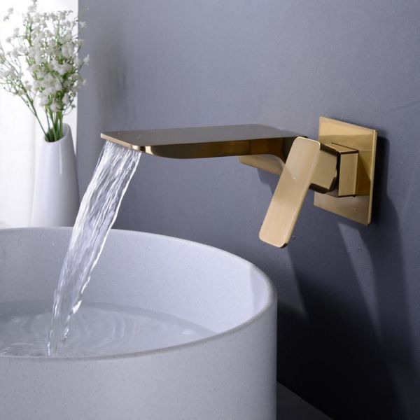 concealed brass waterfall bathroom sink mixer taps 1/2 cd brushed gold single handle basin mixing faucet
concealed brass waterfall bathroom sink mixer taps 1/2 cd brushed gold single handle basin mixing faucet