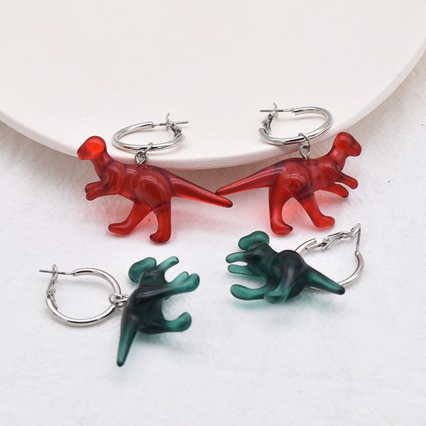 2020 new candy color dinosaur dangle drop earrings cute cartoon animal resin earrings for women girl funny jewelry gift, Silver
2020 new candy color dinosaur dangle drop earrings cute cartoon animal resin earrings for women girl funny jewelry gift, Silver