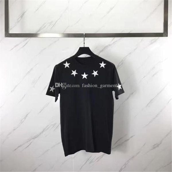 famous brand designer t shirt mens clothing men women short sleeve five pointed star flock printing tees, White;black
famous brand designer t shirt mens clothing men women short sleeve five pointed star flock printing tees, White;black