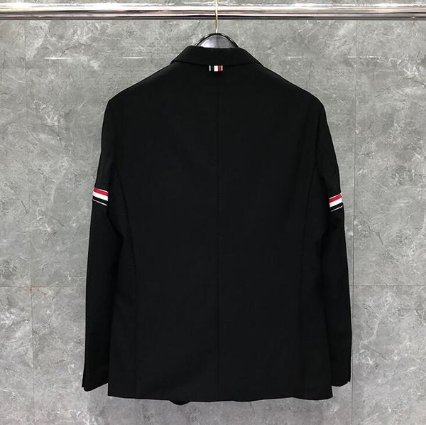 2020 fashion tb brand formal blazer men british casual suit men's jacket spring single breasted shoulder striped wool coat, White;black
2020 fashion tb brand formal blazer men british casual suit men's jacket spring single breasted shoulder striped wool coat, White;black