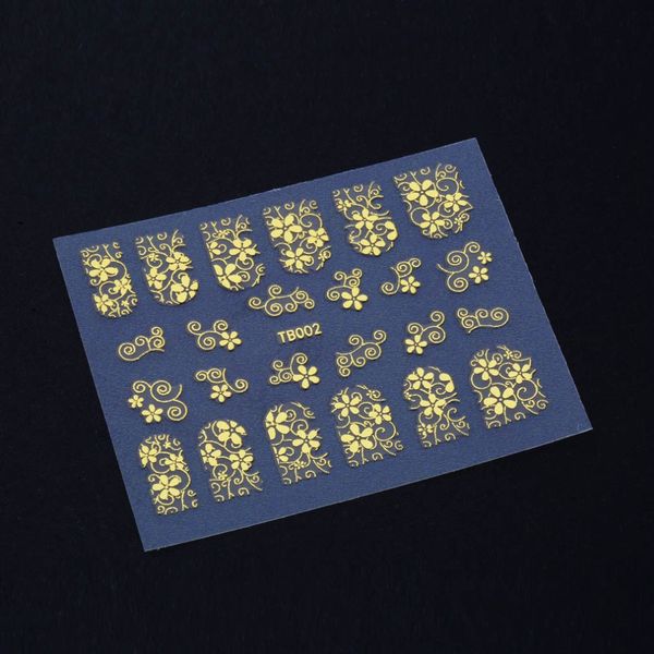 6 sheets fashion creative golden color 3d diy flower nail stickers manicure tools 3d nail art decoration tips, Black
6 sheets fashion creative golden color 3d diy flower nail stickers manicure tools 3d nail art decoration tips, Black
