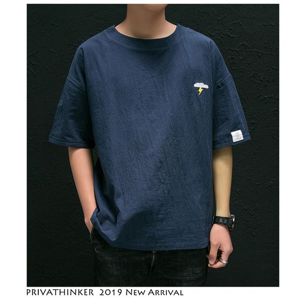 men cotton linen embroidery tshirts 2019 summer mens streetwear t shirt male korean fashions t-shirt harajuku tees, White;black
men cotton linen embroidery tshirts 2019 summer mens streetwear t shirt male korean fashions t-shirt harajuku tees, White;black