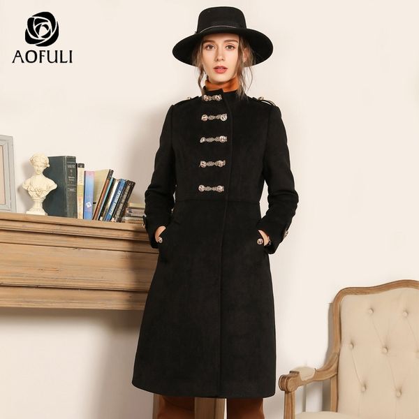 aofuli m~ 4xl 5xl vogue buttons women winter long coat black stand collar long sleeve pocket woolen overcoat big size a3983
aofuli m~ 4xl 5xl vogue buttons women winter long coat black stand collar long sleeve pocket woolen overcoat big size a3983