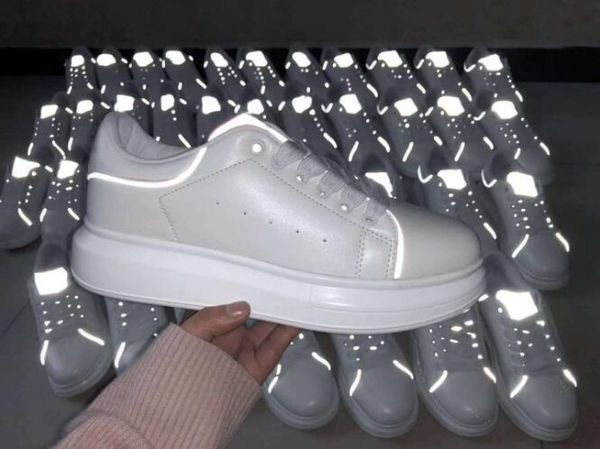 2019 designer shoes trainers reflective white leather platform sneakers womens mens flat casual party wedding shoes suede sports sneaker c23, Black
2019 designer shoes trainers reflective white leather platform sneakers womens mens flat casual party wedding shoes suede sports sneaker c23, Black