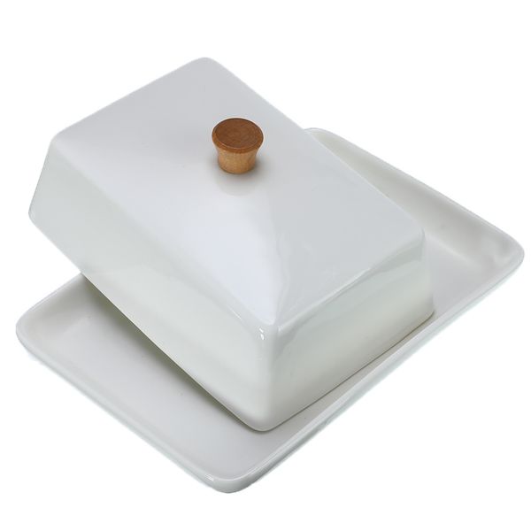 6/8 inch white sushi dish fruit cheese plates ceramic butter dish compote cuisine exquisite cover storage box container holder