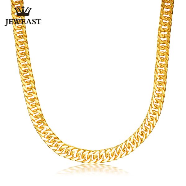 

jjf 24k pure gold necklace real au 999 solid gold chain good gifts man's upscale trendy classic fine jewelry sell new 2019, Silver