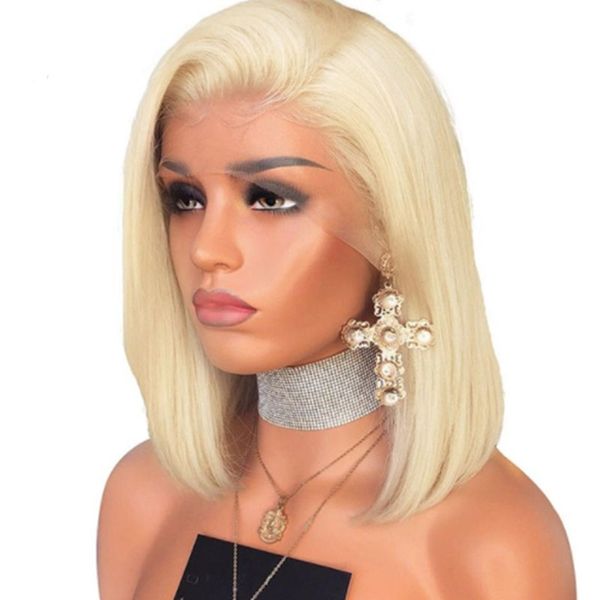 brazilian straight human hair wigs remy 13*4 lace front wig 180% density #613 short bob wig middlle part, Black
brazilian straight human hair wigs remy 13*4 lace front wig 180% density #613 short bob wig middlle part, Black