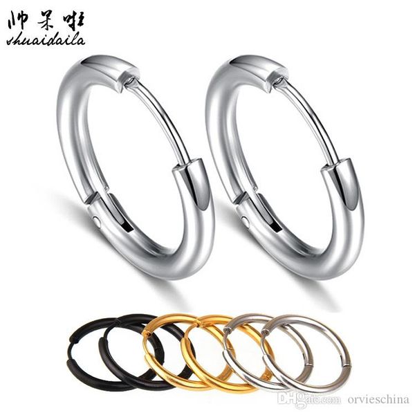 star models titanium steel ear earrings stainless steel ring tide jewelry hypoallergenic earrings titanium steel coil, Golden;silver 
star models titanium steel ear earrings stainless steel ring tide jewelry hypoallergenic earrings titanium steel coil, Golden;silver