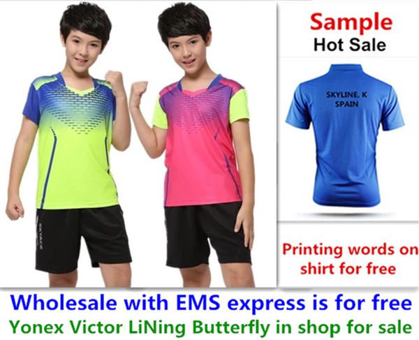 Whole ale em for text printing for new kid children badminton hirt clothe table tenni t port hirt clothe 1333
Whole ale em for text printing for new kid children badminton hirt clothe table tenni t port hirt clothe 1333