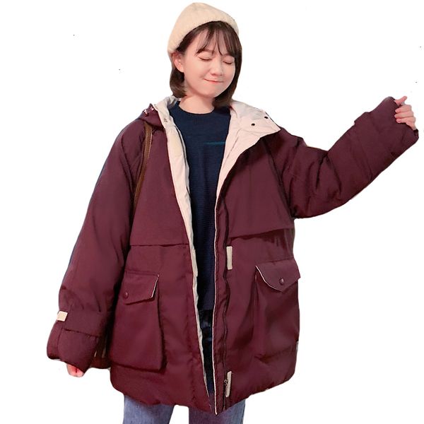 2019 new design winter jas women hooded oversized loose female runner jas padded womens parka, Black
2019 new design winter jas women hooded oversized loose female runner jas padded womens parka, Black