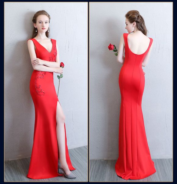 fashion fishtail formal evening dresses autumn and winter red long v-neck split ball beauty pageant prom dresses dh066, Black;red
fashion fishtail formal evening dresses autumn and winter red long v-neck split ball beauty pageant prom dresses dh066, Black;red