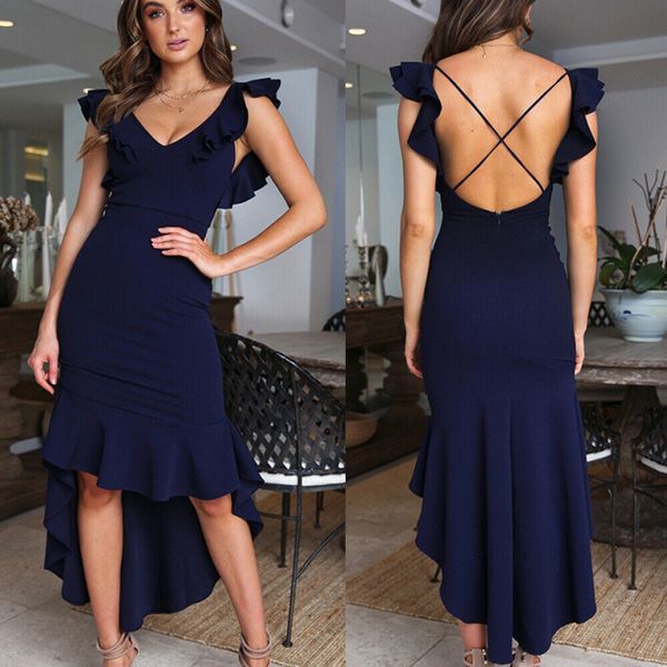 элегантные женщины праздник спинки жабо v-образным вырезом нерегулярные рябить макси платье летний пляж выпускной бал темно-синий тонкий веч, Black;gray 
элегантные женщины праздник спинки жабо v-образным вырезом нерегулярные рябить макси платье летний пляж выпускной бал темно-синий тонкий веч, Black;gray