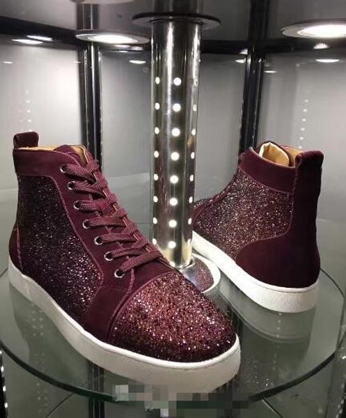 men designer shoes red sole sneaker wine red suede & rhinestone strass shoes red bottom men flat sneaker lace-up casual footwear, Black
men designer shoes red sole sneaker wine red suede & rhinestone strass shoes red bottom men flat sneaker lace-up casual footwear, Black