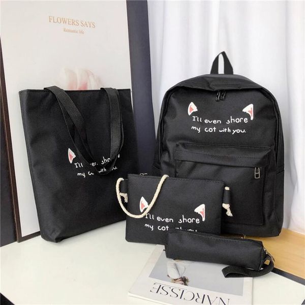 Korean version of the bag female 2019 new simple fashion four-piece package women's pink girls heart double shoulder bag
Korean version of the bag female 2019 new simple fashion four-piece package women's pink girls heart double shoulder bag