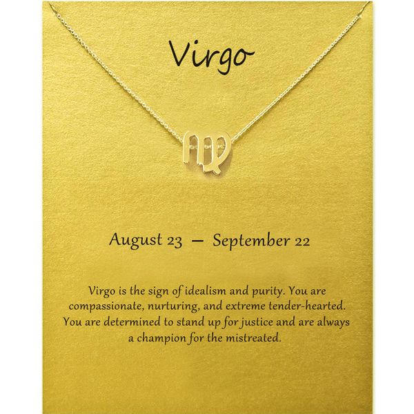 fashion jewelry 12 constellation virgo pendant necklaces for women zodiac chains necklace gold silver color birthday gift
fashion jewelry 12 constellation virgo pendant necklaces for women zodiac chains necklace gold silver color birthday gift