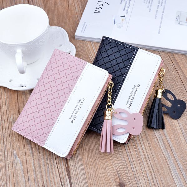 new women short wallet tassel small wallets for ladies card holder zipper coin wallet plaid, Red;black
new women short wallet tassel small wallets for ladies card holder zipper coin wallet plaid, Red;black